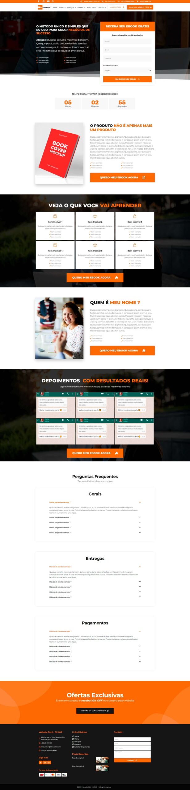 Landing Page form Website Facil ELSWP 1